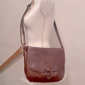 “Jack Georges” Rugged!! Distressed Leather Crossbody Bag